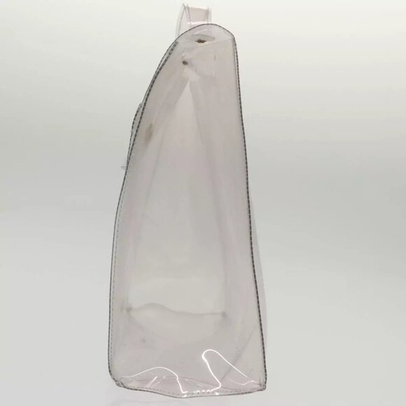 HERMES Vinyl Kelly Hand Bag Vinyl Clear Gold Auth - Picture 15 of 16